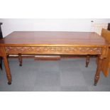 Early 20th century oak gothic campaign table - 85x