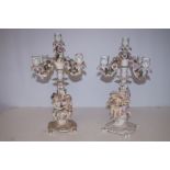 Pair of Porcelain Victorian Candelabras (Some Loss