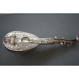Silver mandolin, hallmarked and dated (Chester 188