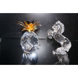 Swarovski Crystal Rearing Horse together with a Sw