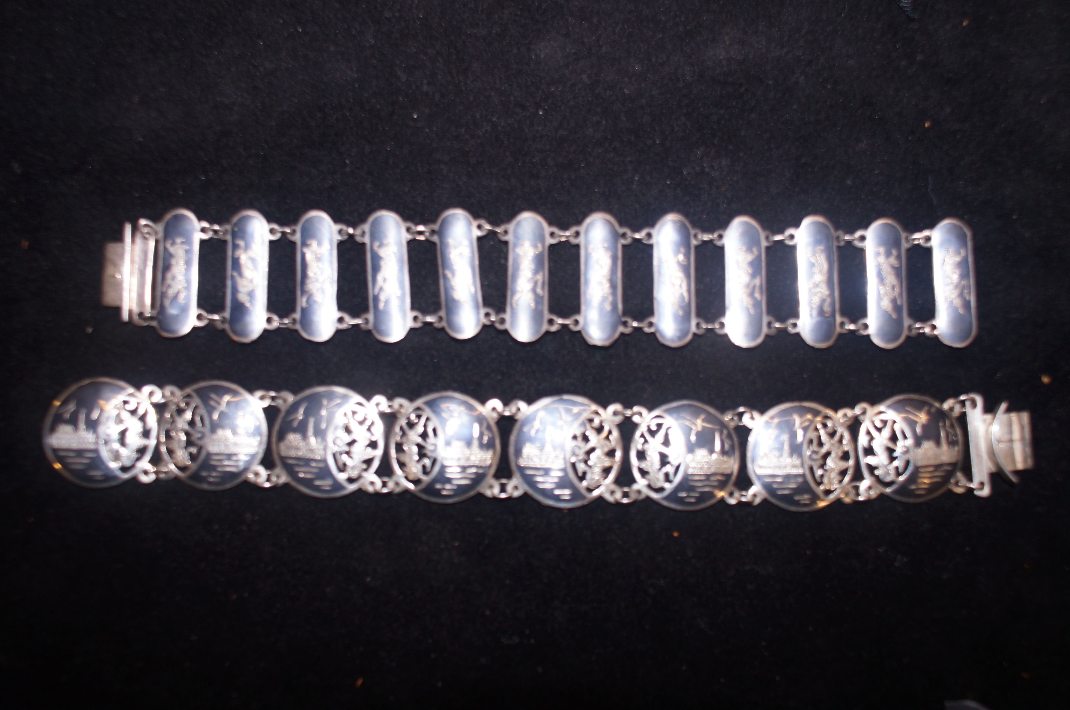 2 Siam Silver Bracelets