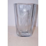 Strombergshyttan Swedish Glass Vase Fully Signed a