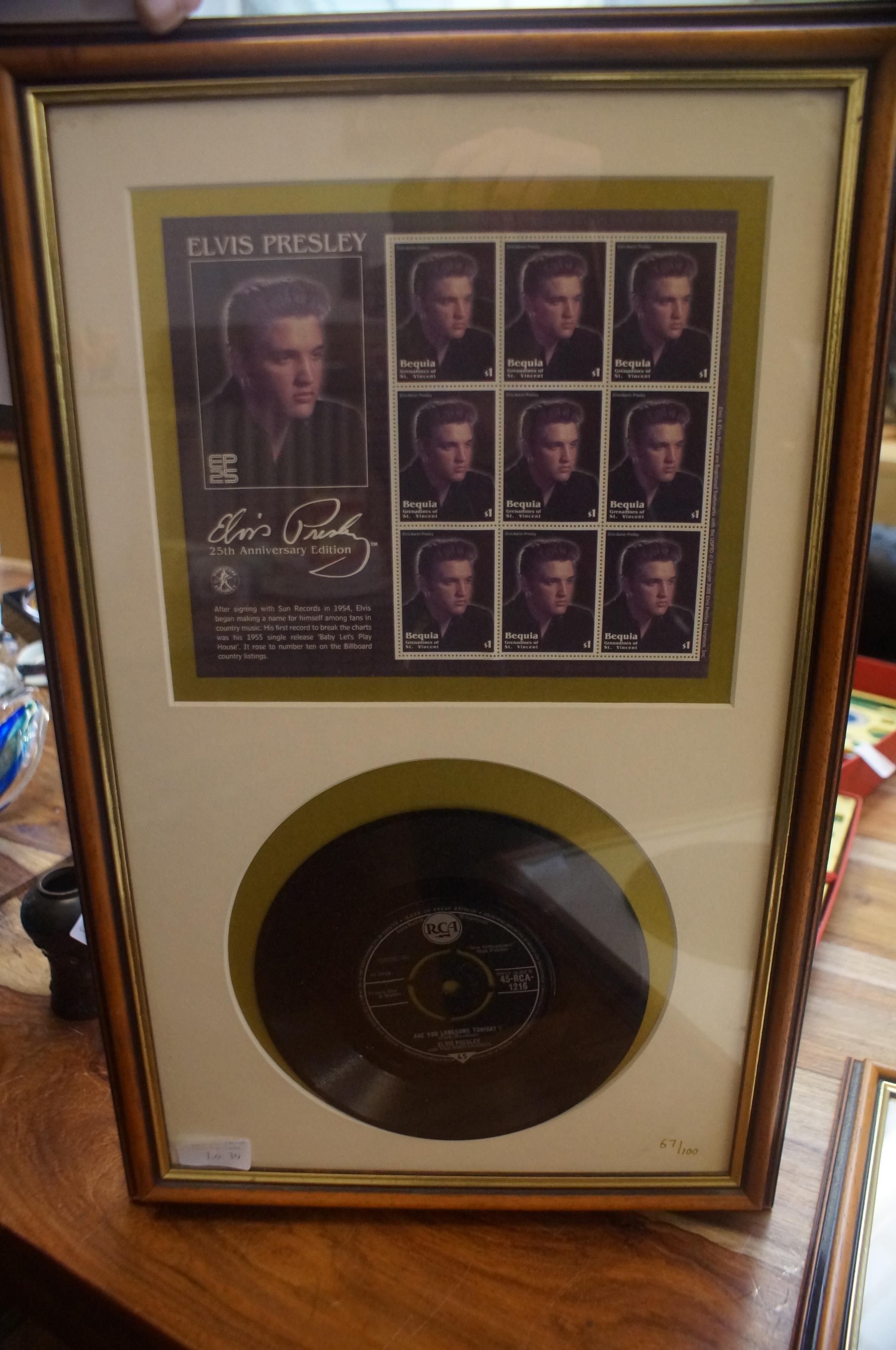 Limited Edition Elvis Presley Stamps with Record 6