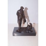 Bronze Huntsman & Dog on Marble Base