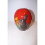 Anita Harris Bunny Vase. Height 16cm