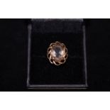 18ct Gold Ring with Large Stone - Size T