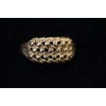 9ct Gents Gold Ring - Size Q