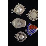 Collection of 5 Silver Fobs