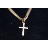 9ct Gold Curb Chain with Cross Pendant - 9.5g
