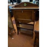 Oak slimline Bureau Bookcase