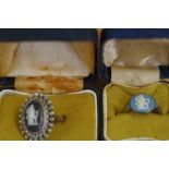 2 Wedgewood Silver Rings