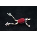 Silver Frog Pin Cushion - Approx 3cm