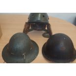 3 Military Helmets