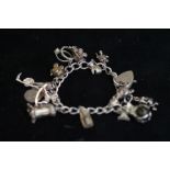 Silver Charm Bracelet (15 Charms)