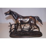 Good quality heavy Bronzed Horse - 37cm wide