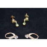 Two Pairs of 9ct Gold Earrings (One Pair with Peri