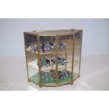 Brass & Glass case set of mini soldiers