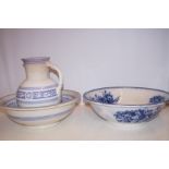 Early 20th Century Washbowl and Basin together wit