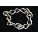 Heavy silver bracelet, Lion stamp on all links