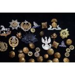 Collection of Military Buttons and Badges