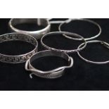 7 Silver Bangles, 90g