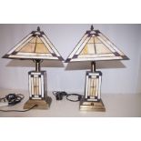 Pair of Tiffany Style Lamps - 46cm