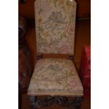 Victorian Carved Chair with Tapestry Upholstery