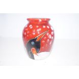 Anita Harris penguin vase, signed in gold