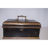 Victorian Metal Chest and Contents - 31cm Wide (To