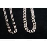 Two Silver Gents Curb Chains, 87g