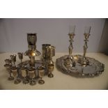 Silver Plated Toasting Set together with a Pair of