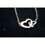 9ct Yellow and White Gold Chain and Pendant - Weig