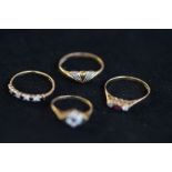 4 9ct Gold Rings - 4.3g