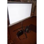 Two Vintage Projectors with Screen