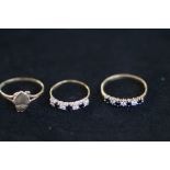 3 9ct Gold Rings - 3.2g