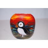 Anita Harris Puffin vase, signed in gold