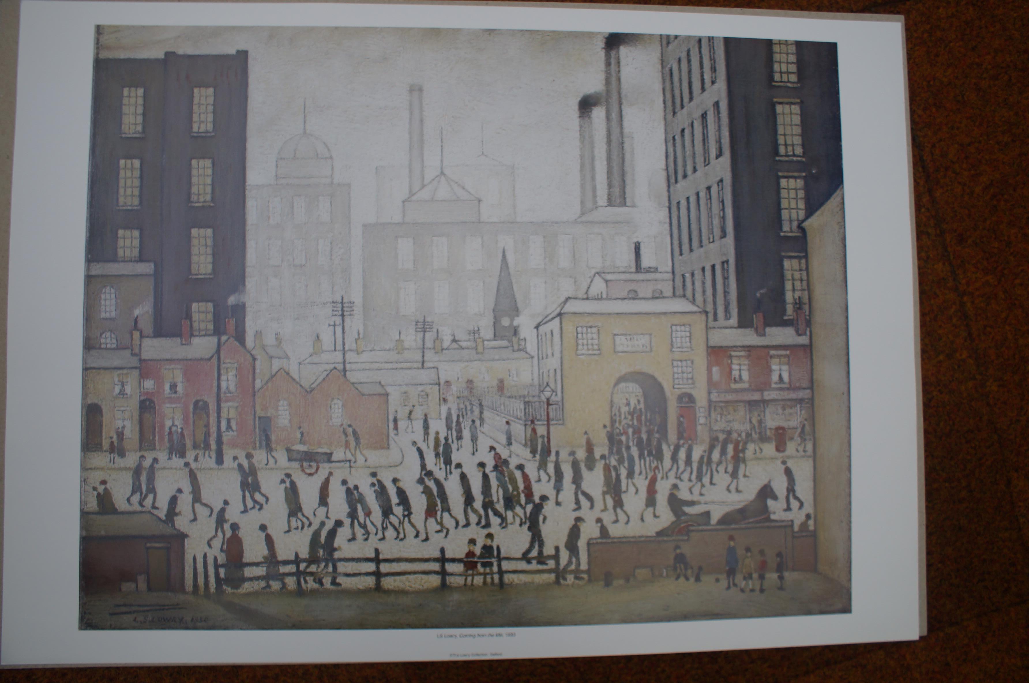 L.S.Lowry Print 'Coming from the Mill 1930'