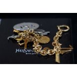 YSL Charm Bracelet with Multiple Charms (with YSL