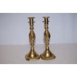 Pair of brass Georgian candlesticks