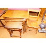 Nest of Oak Tables together with a child's Chair