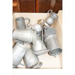 Box of Victorian and Pewter Tankards and Others