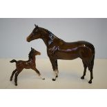 Beswick Horse together with a Beswick Foal