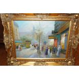 One Oil On Canvas Parisian Street Scene Signed Pen