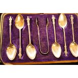 Set of Silver Apostle Spoons with Suger Nips