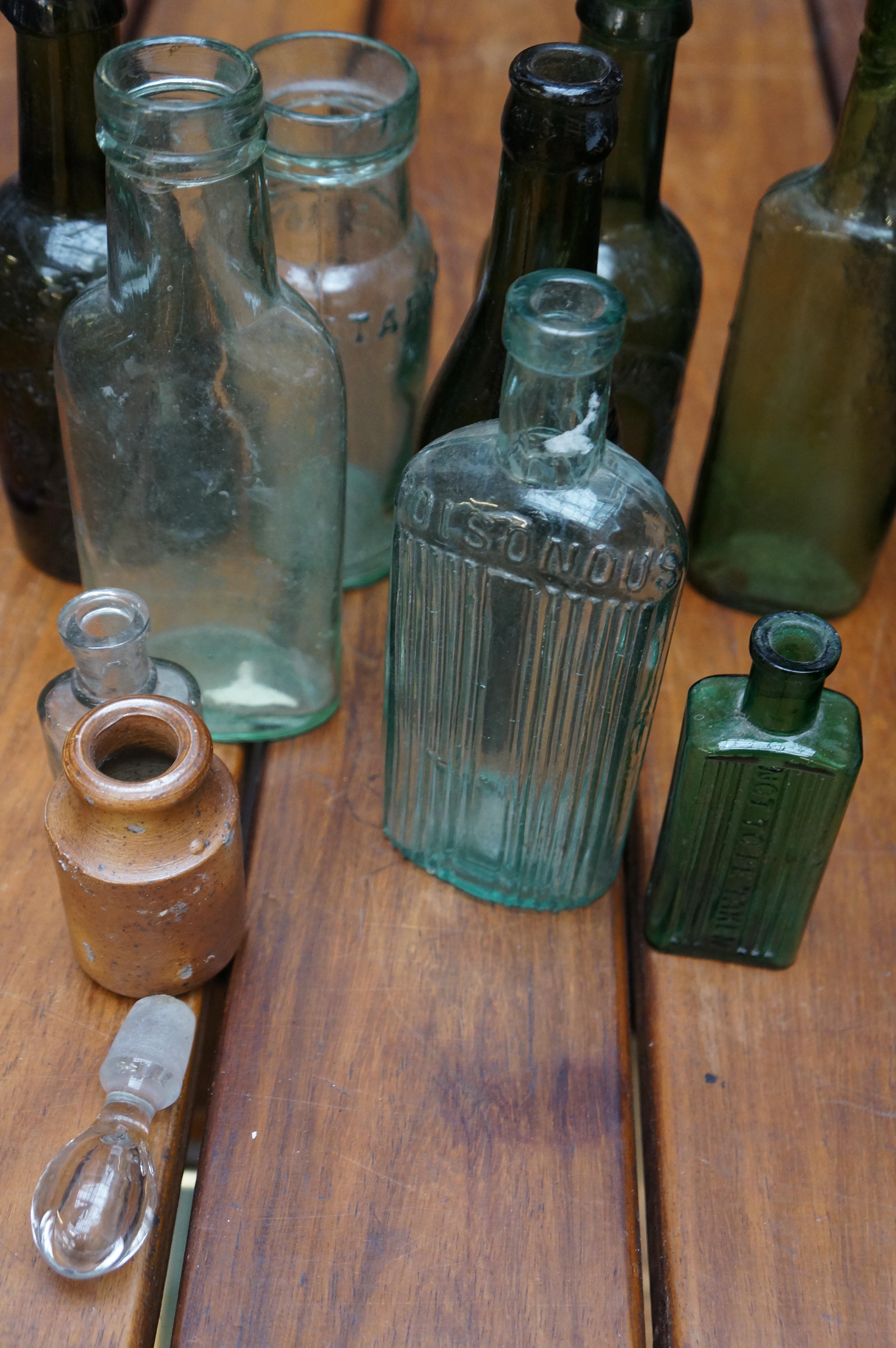 Collection of Antique Bottles to include Poisonous