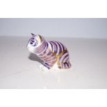 Royal Crown Derby Sitting kitten with gold stopper