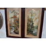 Pair of early Lithographs - 68cm x 37cm (Including