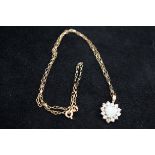 9ct Gold Chain and Pendant set with Central Heart