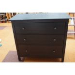 Modern Three Drawer Chest (In Black)