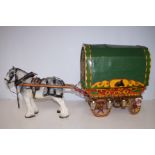 Melba Ware Dapple Grey Horse with Caravan Fitted -
